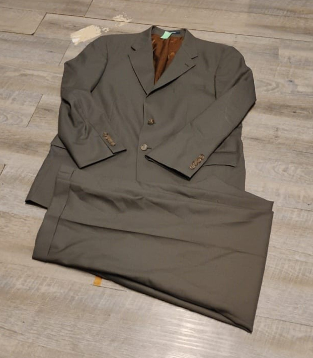 Chaps Ralph Lauren Men’s 42R olive green 100% Wool Suit 2-Piece Pants 36x32